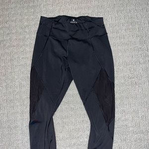 Athleta size small black leggings with mesh on side